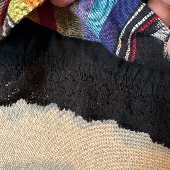 Anthropologie Edme & Esyllte Strapless Aztec Print Dress Beaded Waist Boho 0 - Picture 4 of 11